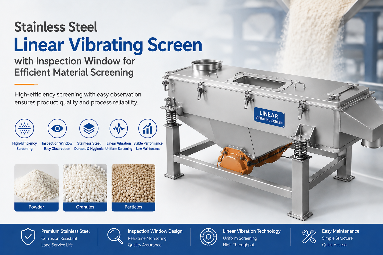 Stainless Steel Linear Vibrating Screen